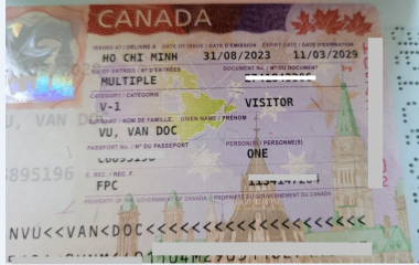 Visa du lịch Canada - Vũ Văn Đốc