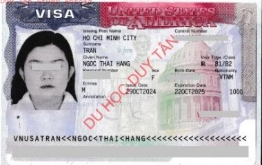 Visa du lịch Mỹ 2024 - TRẦN NGỌC THÁI HẰNG