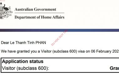 Visa du lịch Úc, Phan Lê Thanh Tịnh