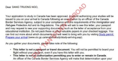 Chúc mừng Ngô Đăng Trường đã được chấp thuận Study Permit du học Canada!