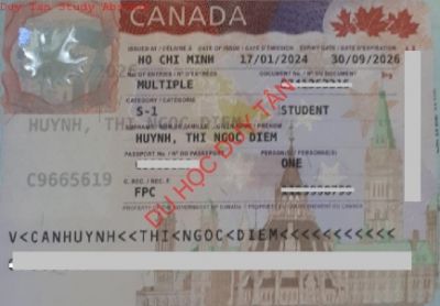 Visa du học Canada - Huỳnh Thị Ngọc Diễm