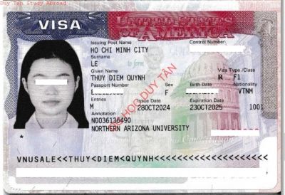 Visa du học Mỹ - Lê Thuỳ Diễm Quỳnh