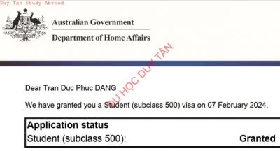 Visa du học Úc, Đặng Trần Đức Phúc