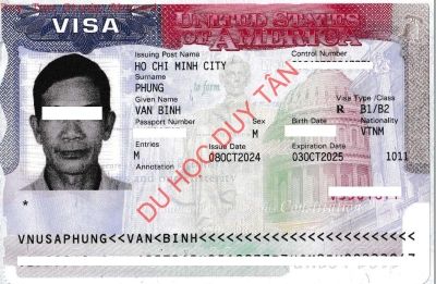 Visa du lịch Mỹ 2024 - Phùng Văn Bình