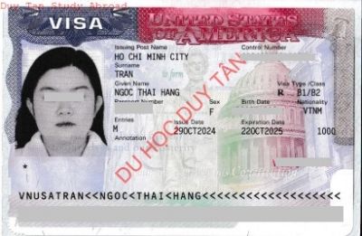 Visa du lịch Mỹ 2024 - TRẦN NGỌC THÁI HẰNG