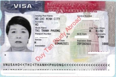 Visa du lịch Mỹ - Hồ Thị Thanh Phương