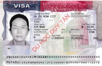 Visa du lịch Mỹ - Kiều Kim Ngân