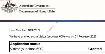 Visa du lịch Úc, Nguyễn Văn Tám