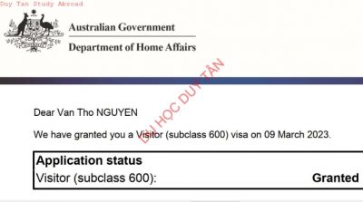 Visa du lịch Úc, Nguyễn Văn Thơ
