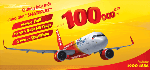 VietJetAir dành tặng 10.000 cơ hội bay với giá chỉ từ 100.000 đồng!